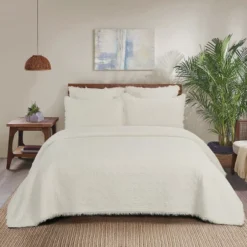 C&F Home Trellis White Euro Sham Set