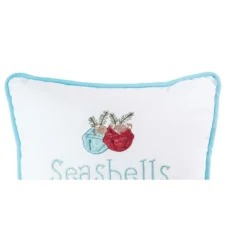 C&F Home 10" X 10" Seashells And Jingle Bells Embroidered Christmas Holiday Throw Pillow
