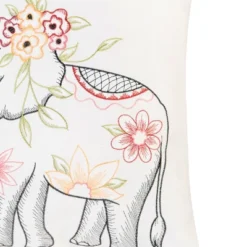 C&F Home 18" X 18" Tropical Elephant Indoor / Outdoor Embroidered Throw Pillow