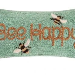 C&F Home 10" X 20" Bee Happy Spring Hooked Throw Pillow