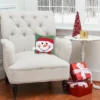 C&F Home 8" X 8" Happy Snowman Hooked Petite Christmas Holiday Throw Pillow