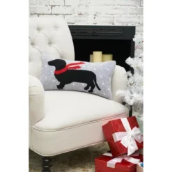 C&F Home Winter Dachshund Hooked Throw Pillow -Home Decor Store GUEST d98df41d 50de 4074 b8e6 1e409e41093e