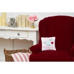 C&F Home 10" X 10" You Hold The Key To My Heart Embroidered Valentine's Day Throw Pillow