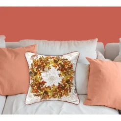 C&F Home Autumn Wreath Thanksgiving Printed And Embroidered Throw Pillow