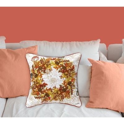 C&F Home Autumn Wreath Thanksgiving Printed And Embroidered Throw Pillow 1 C&F Home Autumn Wreath Thanksgiving Printed And Embroidered Throw Pillow