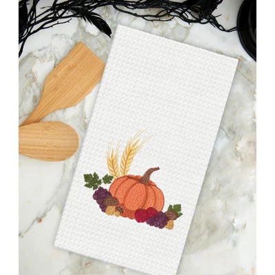 C&F Home Fall Harvest Pumpkin Cotton Waffle Weave Kitchen Towel 2 C&F Home Fall Harvest Pumpkin Cotton Waffle Weave Kitchen Towel - Image 2