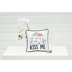 C&F Home 10" X 10" Shut Up & Kiss Me Valentine's Day Embroidered Throw Pillow -Home Decor Store GUEST ee2b0f08 3665 4ba3 bbce ca148c6b6396