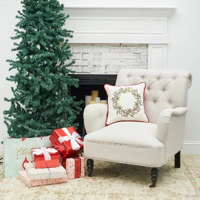 C&F Home 16" X 16" Berry Garland Embroidered Throw Pillow 2 C&F Home 16" X 16" Berry Garland Embroidered Throw Pillow - Image 2