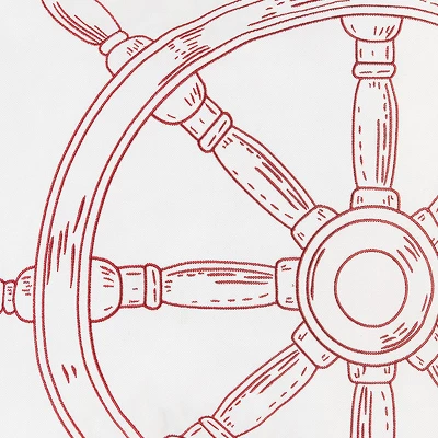 C&F Home 18" X 18" Ships Wheel Indoor / Outdoor Embroidered Throw Pillow 1 C&F Home 18" X 18" Ships Wheel Indoor / Outdoor Embroidered Throw Pillow