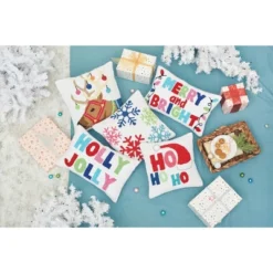 C&F Home Merry And Bright Hooked Christmas Throw Pillow -Home Decor Store GUEST f81a0ff1 c023 4f12 8632 9ec0c57781fa