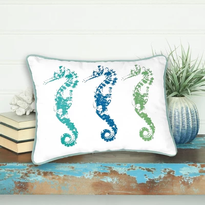 C&F Home 12" X 16" 3 Seahorses Printed Throw Pillow 1 C&F Home 12" X 16" 3 Seahorses Printed Throw Pillow