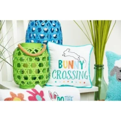 C&F Home 10" X 10" Bunny Crossing Embroidered Throw Pillow