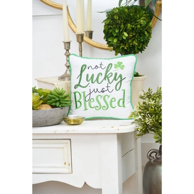 C&F Home 10" X 10" Not Luck Just Blessed Embroidered Throw Pillow 2 C&F Home 10" X 10" Not Luck Just Blessed Embroidered Throw Pillow - Image 2